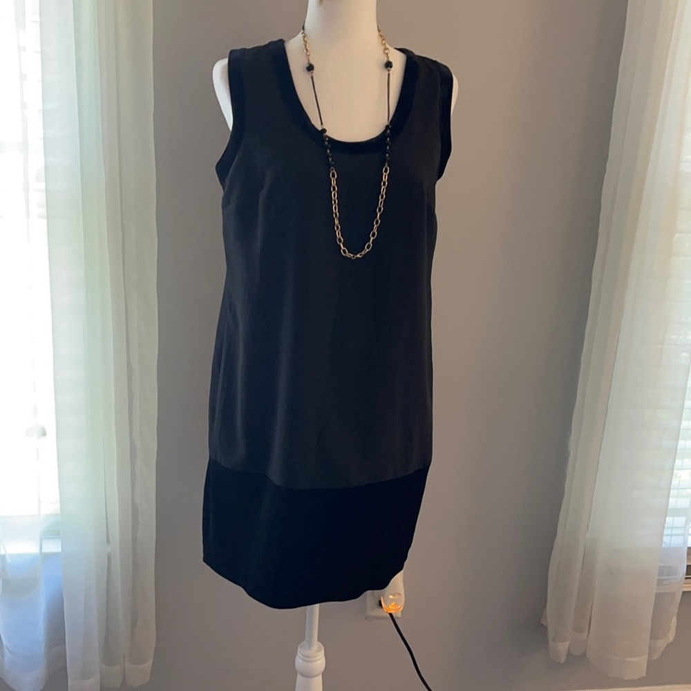 Mossimo Black Velvet Trim Shift Dress